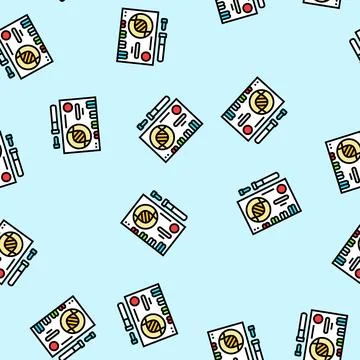 Custom genetic testing kit medicine vector seamless pattern イラスト素材