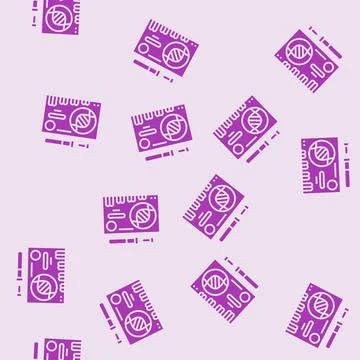 Custom genetic testing kit medicine glyph seamless pattern Stock Illustration