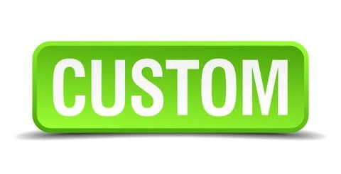 Custom green 3d realistic square isolated button Stock Illustration