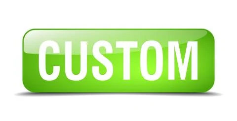 Custom green square 3d realistic isolated web button Stock Illustration