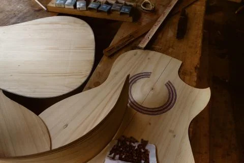 Custom guitar workshop Stock Photos