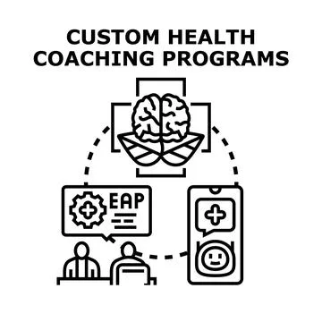 Custom health coaching programs concept vector illustration 库存插图