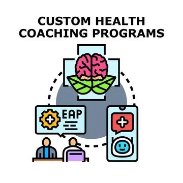 Custom health coaching programs concept vector illustration Illustrazione stock