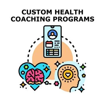 Custom health coaching programs for holistic well being Stockillustratie