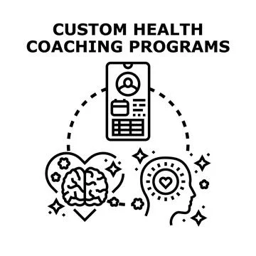 Custom health coaching programs for holistic well being 库存插图