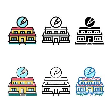 Custom home interior design multipack color icon vector Stock Illustration