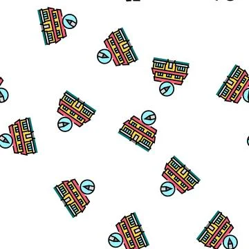 Custom home interior design vector seamless pattern Stock Illustration