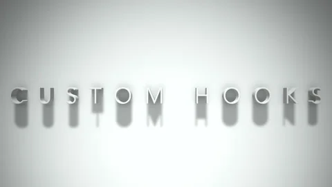 Custom hooks 3D title animation white text on a white background Stock Footage 299758621