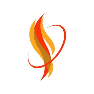 Custom hot fire flames logo vector icons illustrations in white background Stock Illustration