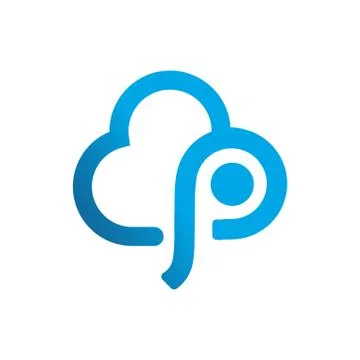 Custom initial letter P cloud Logo Design Great Logo Leters Icon Vector Desig イラスト素材