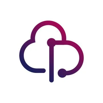 Custom initial letter P cloud Logo Design Great Logo Leters Icon Vector Desig 스톡 일러스트