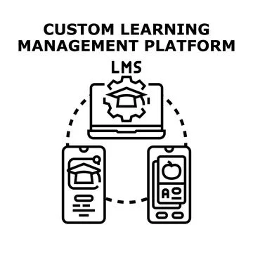 Custom learning management platform lms concept 스톡 일러스트