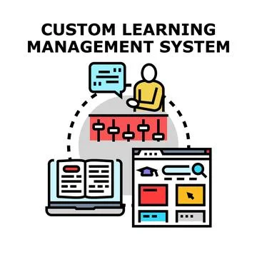 Custom learning management system personalizing online education Stock Illustration