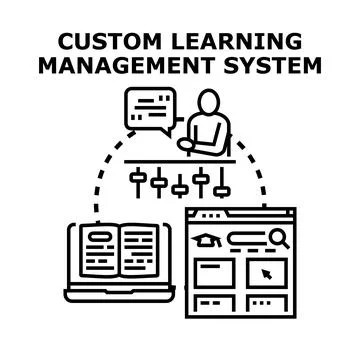 Custom learning management system personalizing online education Stock Illustration