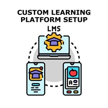 Custom learning platform setup lms concept Stock Illustration