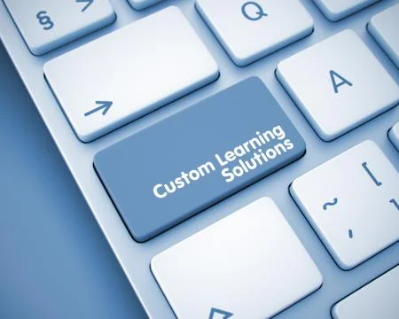 Custom Learning Solutions. Keyboard Button. 3D Stock Illustration