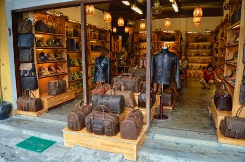 Custom Leather Store in Hoi An Stock Photos