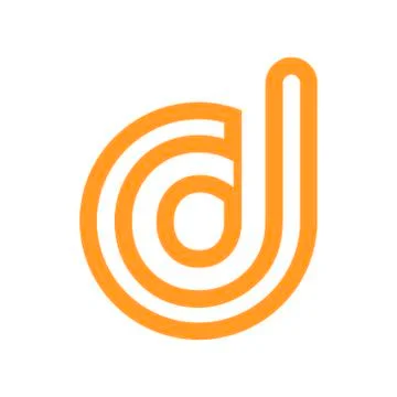 Custom Letter D Rounded Stripe Bold Vector Symbol Design Stock Illustration