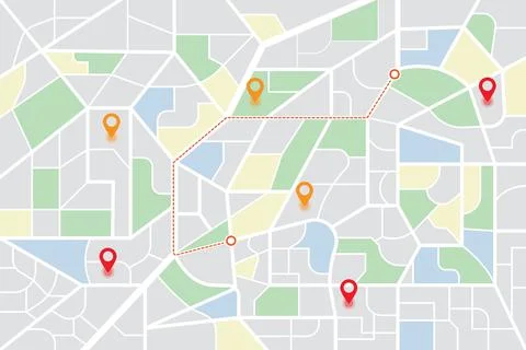 Custom location map interface for web and mobile app Stock Illustration