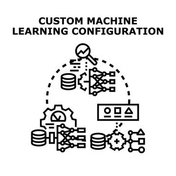Custom machine learning configuration data analytics development イラスト素材