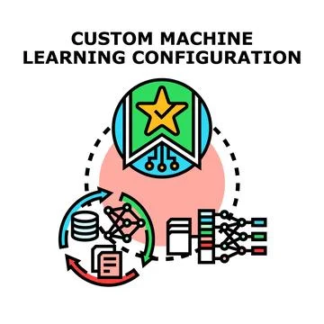 Custom machine learning configuration developing ai solutions Illustrazione stock