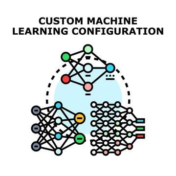 Custom machine learning configuration setting artificial intelligence Stock Illustration