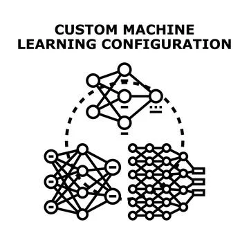 Custom machine learning configuration setting artificial intelligence Ilustração Stock