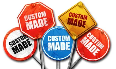 Custom made, 3D rendering, street signs Stock Illustration