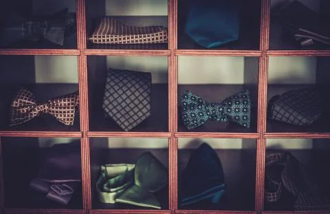 Custom made bow ties and neckties Stock Photos