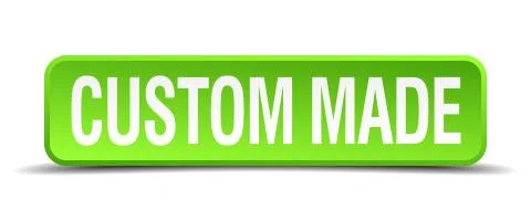 Custom made green 3d realistic square isolated button Stock Illustration