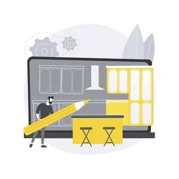 Custom made kitchens abstract concept vector illustration. Stock Illustration