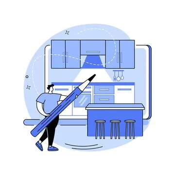 Custom made kitchens abstract concept vector illustration. Stock Illustration