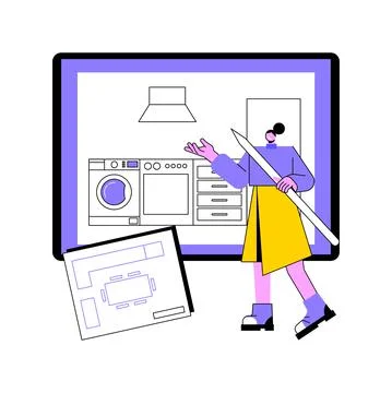Custom made kitchens abstract concept vector illustration. Stock Illustration