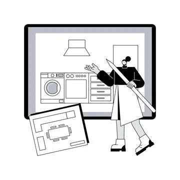 Custom made kitchens abstract concept vector illustration. Stock Illustration