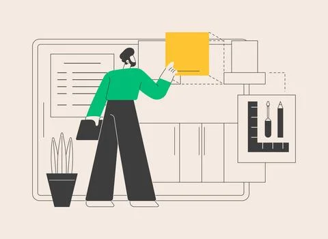 Custom made kitchens abstract concept vector illustration. Stock Illustration