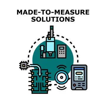 Custom made to measure manufacturing solutions concept Stock Illustration