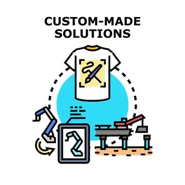 Custom made product solutions with automated manufacturing process Stock-Illustration