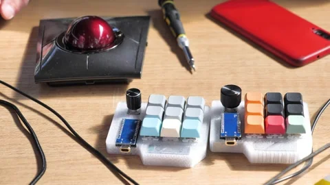 Custom made programmable arduino keyboard Stock Footage 297549450