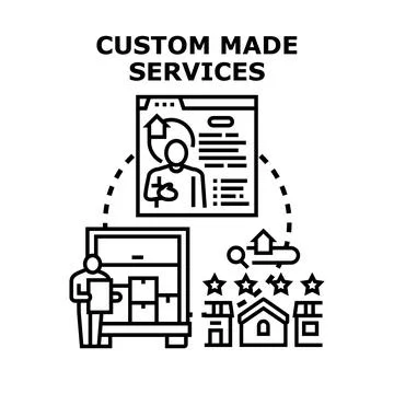 Custom made services delivering personalized client solutions Stock Illustration