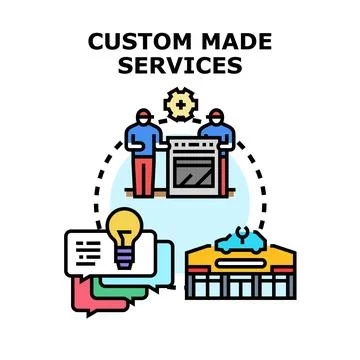 Custom made services for personalized business solutions Stock Illustration