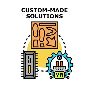 Custom made solutions concept for personalized production and design Stock Illustration
