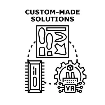 Custom made solutions concept for personalized production and design Stock Illustration