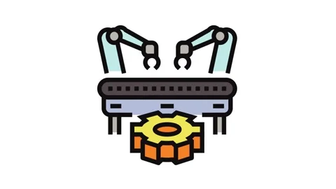 Custom manufacturing engineer color icon animation Stock Footage 326106732