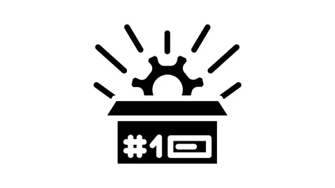 Custom manufacturing engineer glyph icon animation Stock Footage 326744487