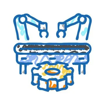 Custom manufacturing engineer icon doodle illustration Stock Illustration