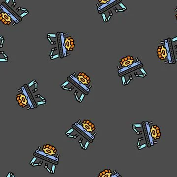 Custom manufacturing engineer vector seamless pattern Illustrazione stock