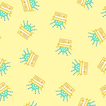 Custom manufacturing engineer vector seamless pattern Stock Illustration