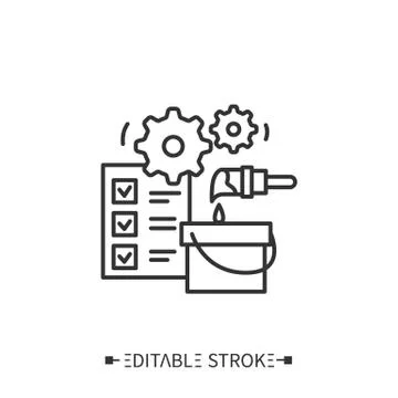 Custom manufacturing line icon. Editable Stock Illustration