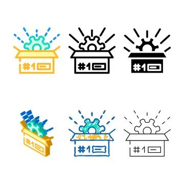 Custom manufacturing modern engineer color icon vector Stock Illustration