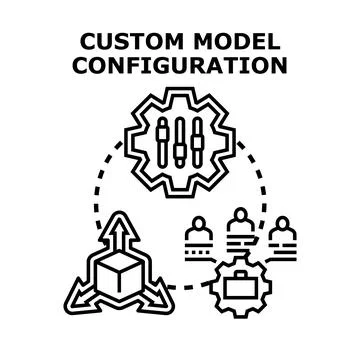 Custom model configuration process for personalization Stock Illustration